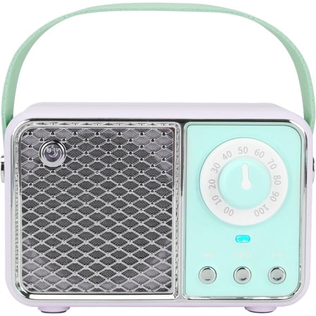 Dosmix Retro Bluetooth Speaker, Vintage Wireless Speaker, Kawaii Cyan Green Design, Old Fashion Style for Kitchen, Desk, Bedroom, Office, Party, Outdoor Use