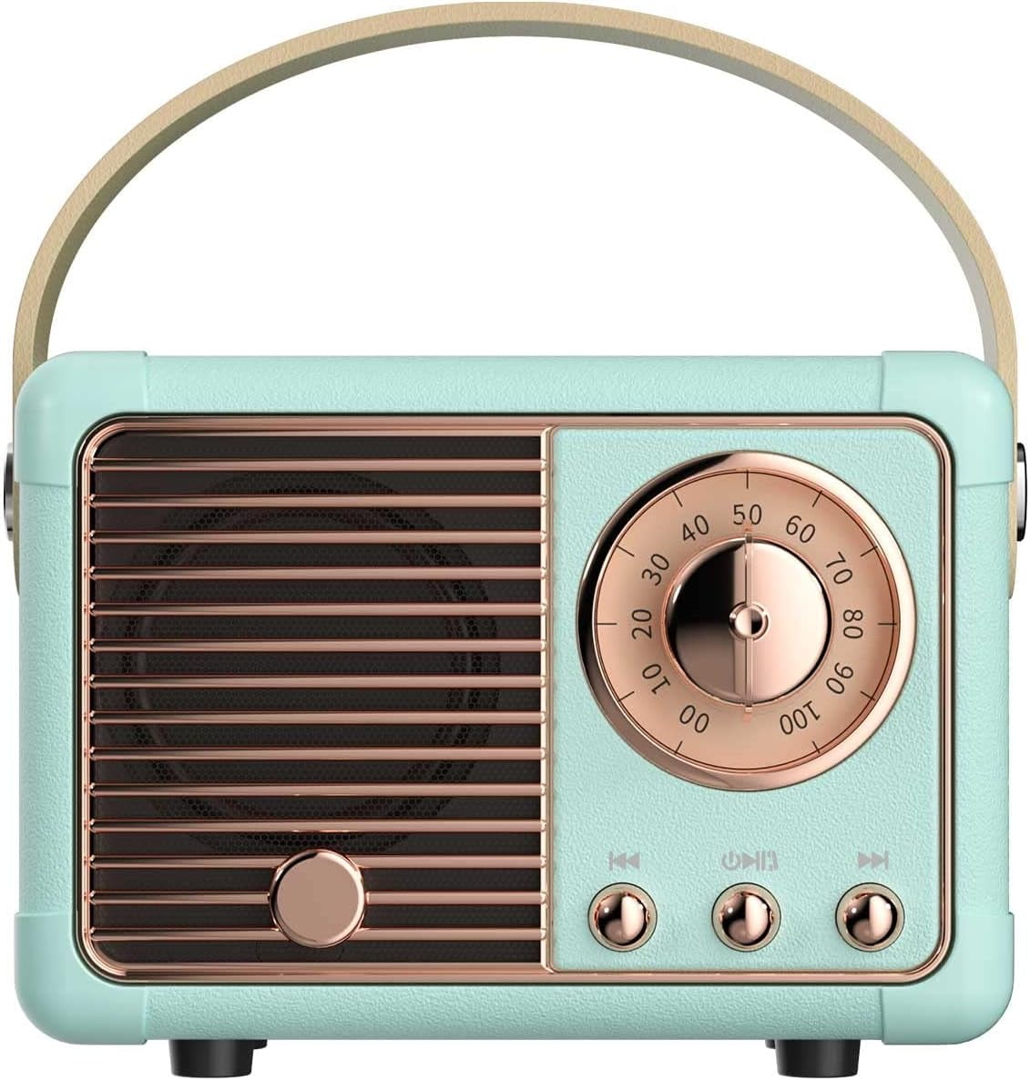 Retro Bluetooth Speaker, Vintage Decor, Small Wireless Bluetooth Speaker, Cute Old Fashion Style for Kitchen Desk Bedroom Office Party Outdoor Kawaii for Android/iOS Devices (Blue)