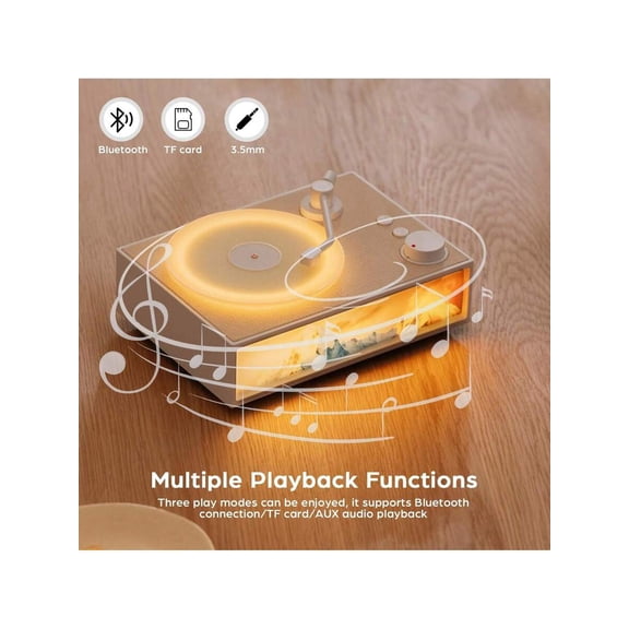 Retro Bluetooth Speaker Vintage Vinyl Record Player Style Portable Wireless Speaker With Aroma Diffuser Night Light Old Fashioned Classic Phonograph Style Speaker Support TF Card AUX