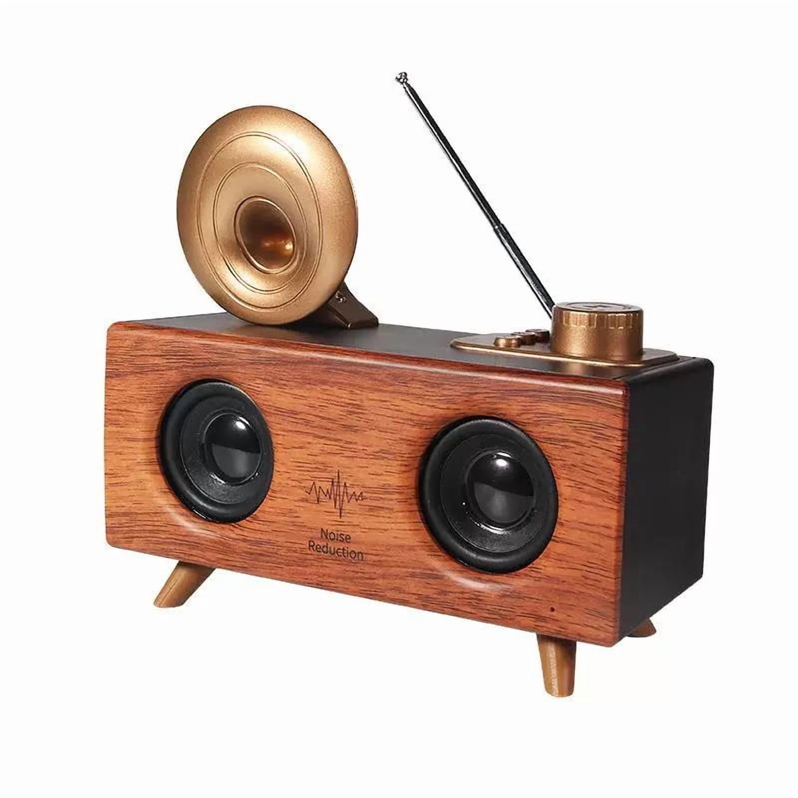 Retro Bluetooth Speaker with FM Radio, Vintage Decor, Portable Wireless ...