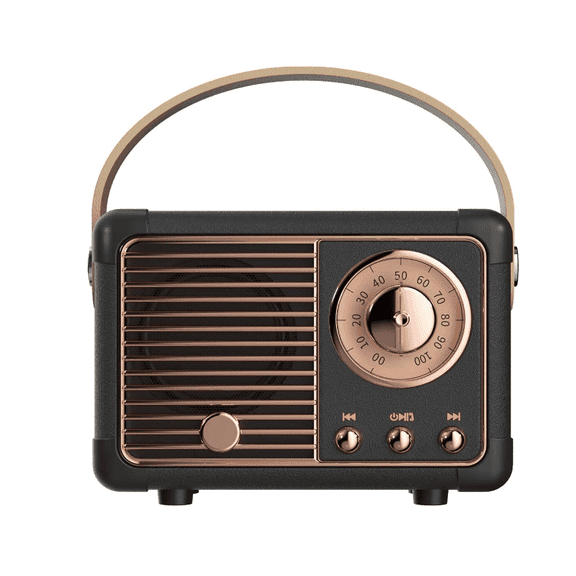 Retro Bluetooth speaker, small wireless Bluetooth speaker, suitable for kitchen, desk, bedroom, office, outdoor gatherings, suitable for female teenagers