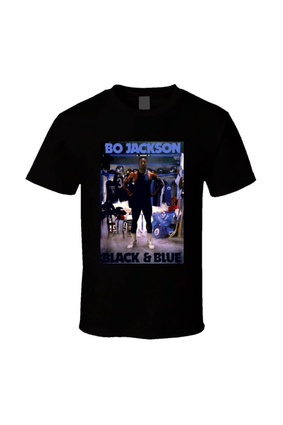 Retro Bo Jackson Black And Blue T Shirt
