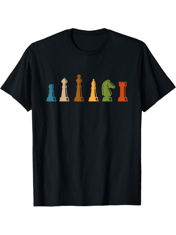 Retro Board Game Chess T-Shirt men and women can wear, black, white, gifts