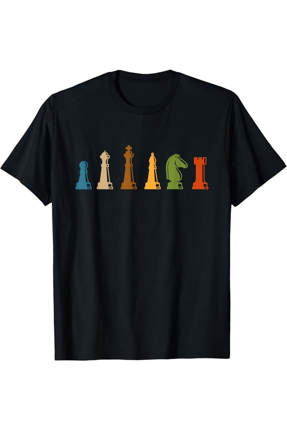 Retro Board Game Chess T-Shirt men and women can wear, black, white, gifts