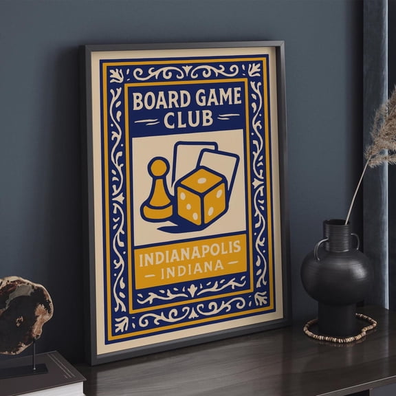 Retro Board Game Club Mancave Gaming Room Art Unframed Paper Print