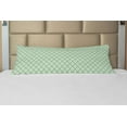 thumbnail image 1 of Retro Body Pillow Case Cover with Zipper, Checked Pattern with Thick and Thin Lines Symmetrical Geometric Monochrome Print, Decorative Accent Long Pillowcase, Green and Cream, by Ambesonne, 1 of 1