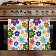 thumbnail image 1 of Retro Bohemia Floral Kitchen Towels Set of 2, Blue Purple Flowers Boho Style Beige Absorbent Dish Towels for Kitchen, Microfiber Hand Towel, Quick Drying Tea Towel for Cleaning Decorative Dishcloths, 1 of 7