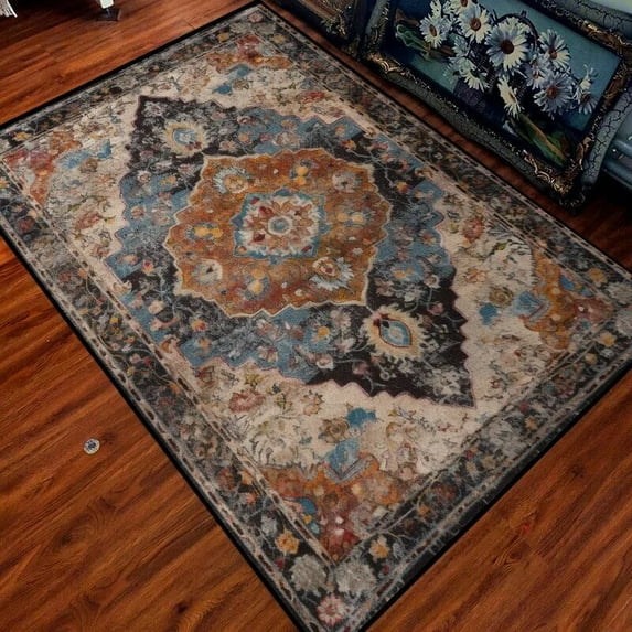 Retro Bohemia carpets for living room Gorgeous Ethnic Style Rugs Decoration Bedroom Anti Slip Floor Mats Washable ковер