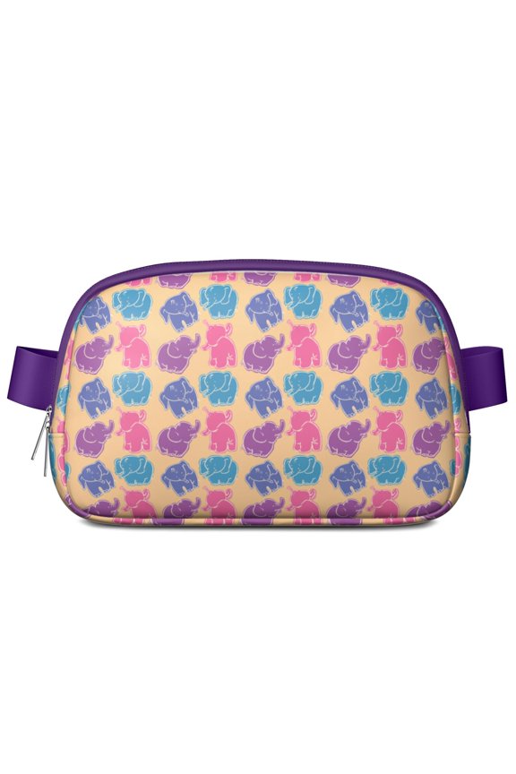 Retro Bohemian Sling Bag for Women – Elephant Pattern Waist Pack with Zipper Pockets, Water-Resistant Polyester, and Adjustable Strap for Outdoor Travel