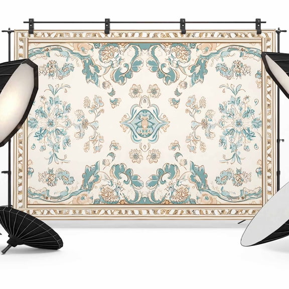 Retro Boho Backdrop for Photoshoot,Photography Photo Studio Background Wall Backdrop,Farmhouse Ethnic Nation Abstract Flowers Back Drop Banner Panel for Portraits Wedding Party Live Streaming 8x6Ft