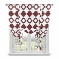 thumbnail image 1 of Retro Boho Balloon Curtains for Bedroom/Front Door/Bathroom, Dark Red Geometric Pattern Rhombic Bohemia Tie Up Curtains 63 Inch Length Light Filtering Kitchen Curtains Shades for Windows 46"x63", 1 of 8