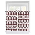 thumbnail image 1 of Retro Boho Bathroom Window Curtain, Dark Red Geometric Pattern Rhombic Bohemia Light Filtering Coffee Kitchen Curtains, Bedroom Living Room Curtains 2 Panel 84"x45", 1 of 6