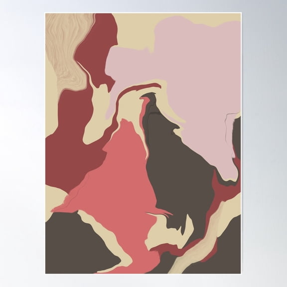 Retro Boho Design Pattern Abstract In Warm Vintage Colors Poster Wall Art, Modern Wall Decor For Living Room Bedroom, 12x18 UNFRAMED