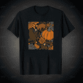thumbnail image 1 of Retro Boho Floral Fall Cat Pumpkin Thanksgiving Graphic Tee Unisex T-Shirt, for Men & Women, up to Size 5XL, 1 of 2