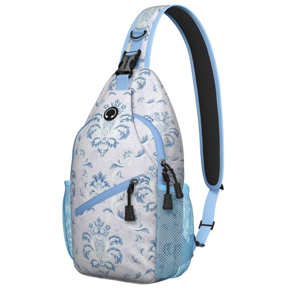 Retro Boho Floral Sling Backpack, Lightweight Crossbody Shoulder Bag with Aesthetic Bloom Pattern for Outdoor Travel Adventures