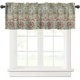 thumbnail image 1 of Retro Boho Floral Window Valance Curtain, William Morris Vintage Flowers Botanical Corncockle Window Treatment Valances for Home Kitchen Café Décor 54''x18'', 1 Panel, 1 of 6