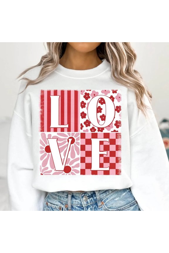 Retro Boho Love Valentines Sweatshirt All Size S-5XL