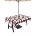 thumbnail image 1 of Retro Boho Outdoor Tablecloth - 52x70 Inch Rectangle Dining Table Cover, Dark Red Geometric Pattern Rhombic Bohemia Waterproof Outdoor Table Cloth with Umbrella Hole & Zipper for Picnic/Patio/Party, 1 of 7