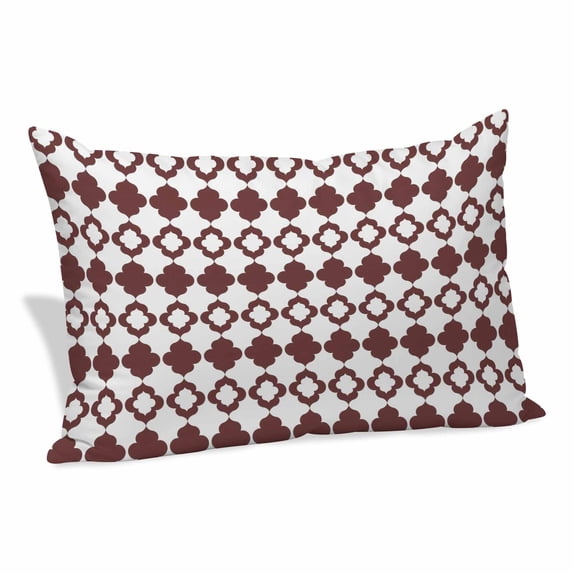 Retro Boho Pillow Covers, Linen Long Throw Pillow Case, Dark Red Geometric Pattern Rhombic Bohemia Holiday Pillow Protector Decorative Cushion Cover for Living Room/Bedroom 20" x 26"