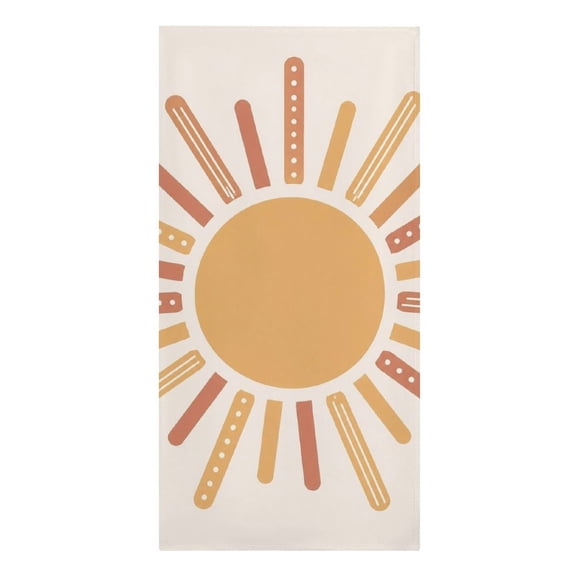 Retro Boho Sunburst Design Microfiber Beach Towel Absorbent Compact Towels for Swimming Pool Beach Travel Things for Vacation Essentials Adult Gift,61.4×30.3Inch
