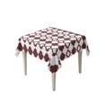 thumbnail image 1 of Retro Boho Suqare Tablecloth - 54 x 54 Inch, Dark Red Geometric Pattern Rhombic Bohemia Waterproof & StainResistant Tablecloth, Washable Oil-proof Table Cover for Dining/Party/Wedding/Camping/Buffet, 1 of 9
