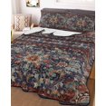 thumbnail image 1 of Retro Boho Twin XL Size Down Alternative Comforter,Lightweight Comforter Quilt Bedding Set with Pillow Shams Rustic Flowers Modern Geometric Abstract Art Bed Comforter Duvet Insert 68"x98", 1 of 7