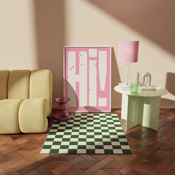 Retro Bold Font Hi Textured Pink White Quote Typography Greetings Preppy Art, Stretched Canvas 8x10in