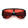 thumbnail image 1 of Retro Bold Oversized Shield Racer Plastic Sunglasses Black - Red, 1 of 8