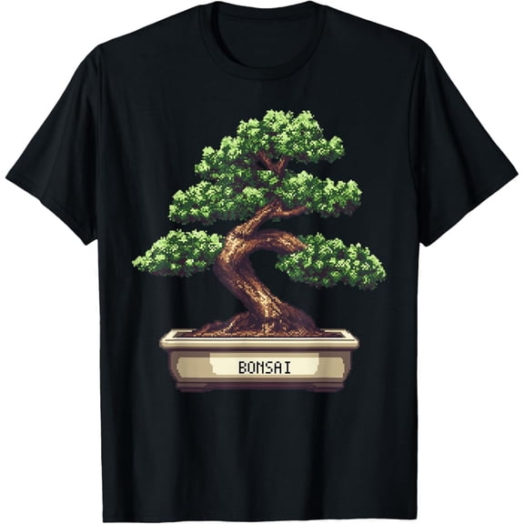Retro Bonsai Tree 8Bit Pixel Art T-Shirt, Unisex T-Shirt