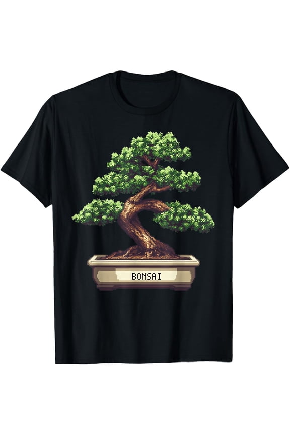 Retro Bonsai Tree 8Bit Pixel Art T-Shirt, Unisex T-Shirt