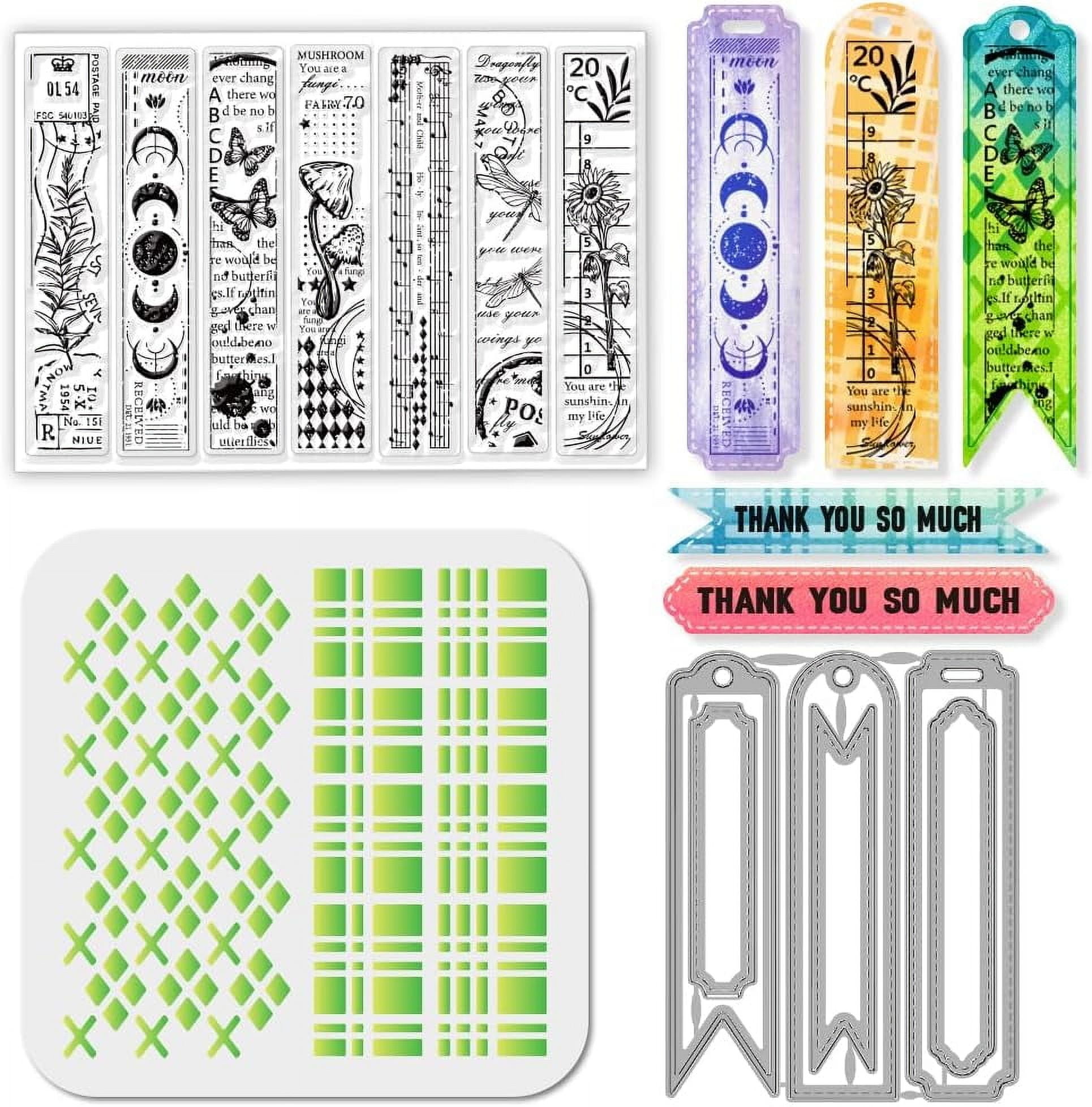 Retro Bookmark Background Silicone Clear Stamps Metal Bookmark Frame ...