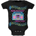 thumbnail image 1 of Retro Boombox Music Have a Rockin' Ugly Christmas Sweater Soft Baby One Piece Black 3-6 M, 1 of 1