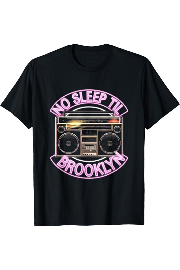 Retro Boombox No Sleep Til Brooklyn T-Shirt