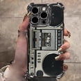 thumbnail image 1 of Retro Boombox Phone Case, Retro Boombox Cassette Player Pattern Phone Case, 𝐑etro 𝐁oombox Vibes, Personalized Clear 𝐏hone Cases, Cute Cassette Design Rubber 𝐏hone Cases (A,for 12), 1 of 5