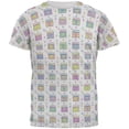 thumbnail image 1 of Retro Boombox Stereo Pattern Men's Soft T-Shirt Heather White SM, 1 of 2