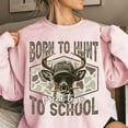 thumbnail image 1 of Retro Born To Hunt Forced To Go To School Sweatshirt, Camouflage Back To School Hunting Sweatshirt, Camo Deer Hunting Shirt, Camo School Boy Sweatshirt, 1 of 5