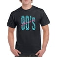 thumbnail image 1 of Retro Born In The 90's Graphic With Futuristic Font Men Black T-Shirt, Male x-Large, 1 of 2