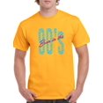 thumbnail image 1 of Retro Born In The 90's Graphic With Futuristic Font Men Gold T-Shirt, Male Small, 1 of 2