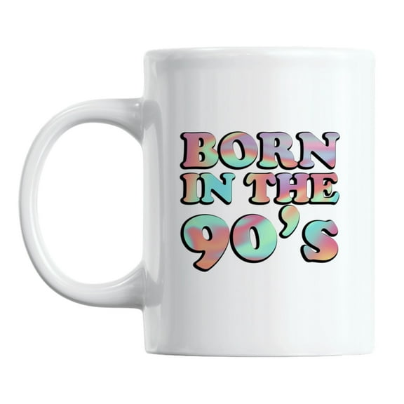 Retro Born in the 90s, Year of Birth or Birthday Ceramic Coffee & Tea Mug (11oz)
