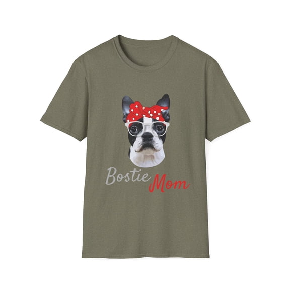 Retro Boston Terrier Dog Owner Gift	Vintage Funny Bostie Mom Cool Mama Graphic Men Women Unisex Softstyle T-Shirt