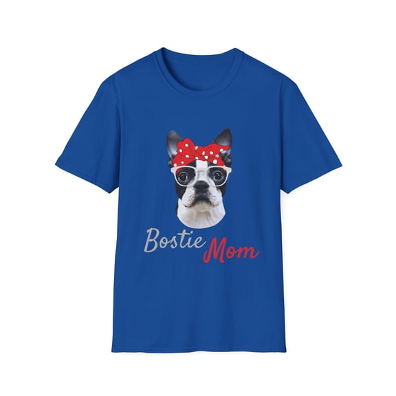Retro Boston Terrier Dog Owner Gift	Vintage Funny Bostie Mom Cool Mama Graphic Men Women Unisex Softstyle T-Shirt