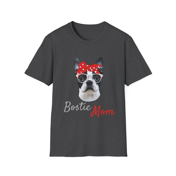 Retro Boston Terrier Dog Owner Gift	Vintage Funny Bostie Mom Cool Mama Graphic Men Women Unisex Softstyle T-Shirt