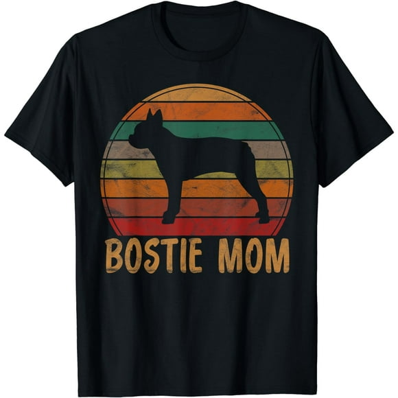 Retro Boston Terrier Mom Dog Mother Pet Bostie Mama T-Shirt
