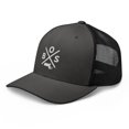 thumbnail image 1 of Retro Boston Trucker Hat Mesh BOS Cross Trucker Cap (Charcoal/ Black), 1 of 4