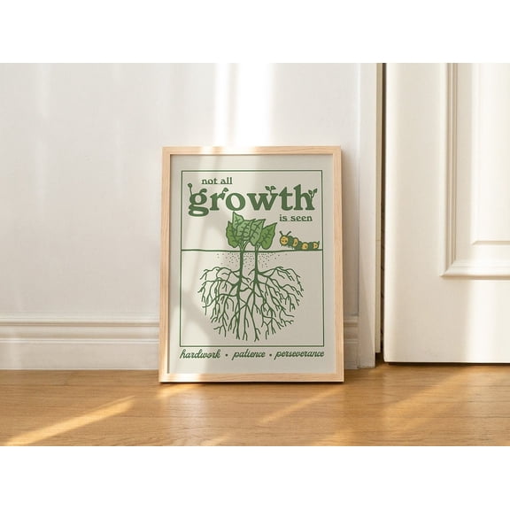 Retro Botanical Aesthetic Motivational Flower Market Plant Roots Decor, Unframed Paper Print Size 8x12