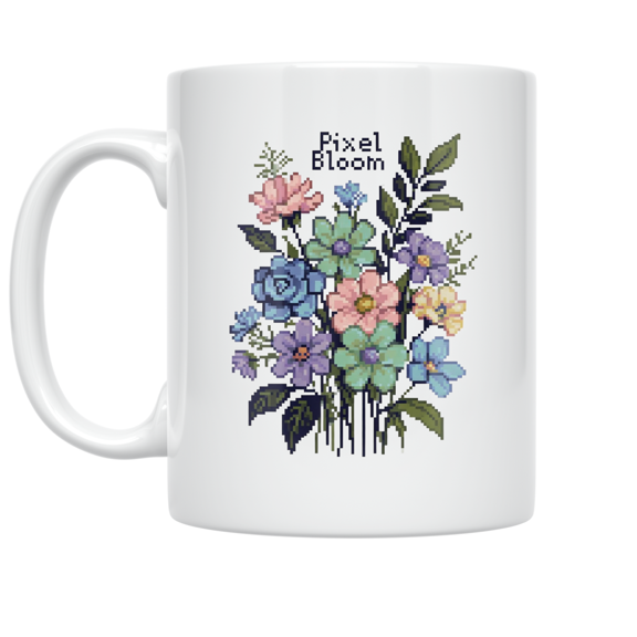 Retro Botanical Fusion Gaming - Gamer & Plant Lover - 11 oz Ceramic Coffee Mug