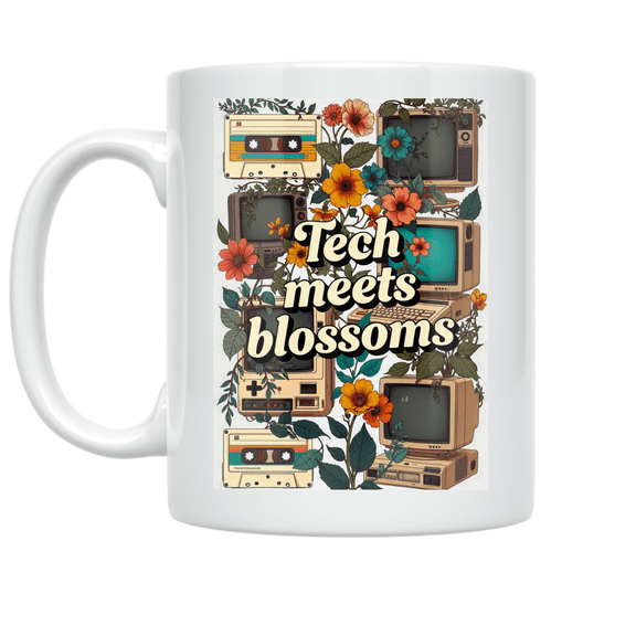 Retro Botanical Fusion - Nature Lover - 11 oz Ceramic Coffee Mug