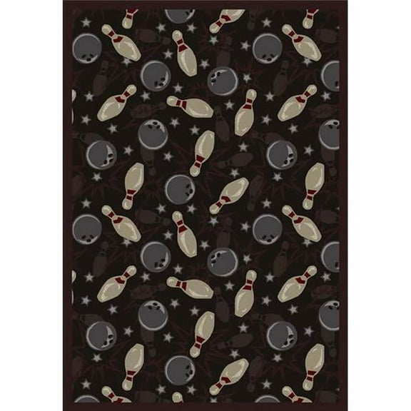 Retro Bowl Chocolate 5 ft.4 in. x 7 ft.8 in.  WearOn Nylon Machine Tufted- Cut Pile Sports Rug