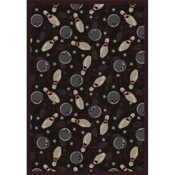 Retro Bowl Chocolate 7 ft.8 in. x 10 ft.9 in. WearOn Nylon Machine Tufted- Cut Pile Sports Rug