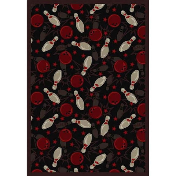 Retro Bowl Fireball Red 3 ft.10 in. x 5 ft.4 in.  WearOn Nylon Machine Tufted- Cut Pile Sports Rug